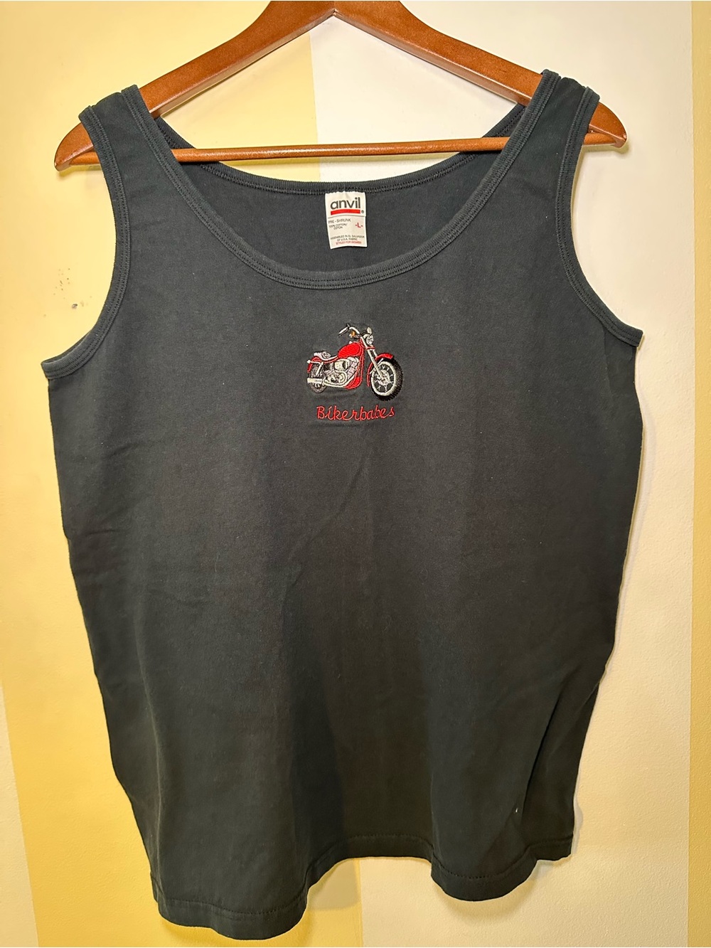 Vintage Anvil "Bikerbabes" Embroidered Tank Top - Women's Large